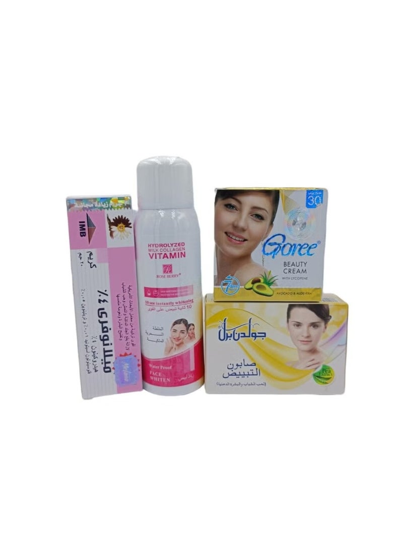 Skin Whitening Cream And Soap Set Of 4